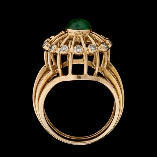 Carousel Style Emerald & Diamond Ring2