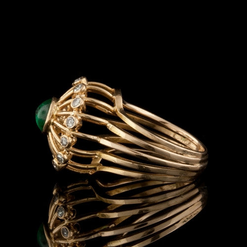 Carousel Style Emerald & Diamond Ring