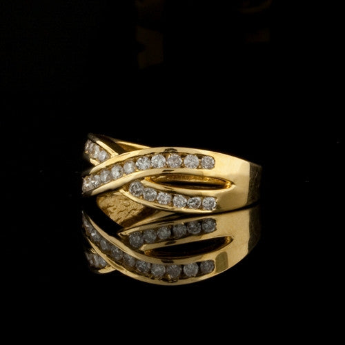 Crisscross Diamond 14KT Band Ring1