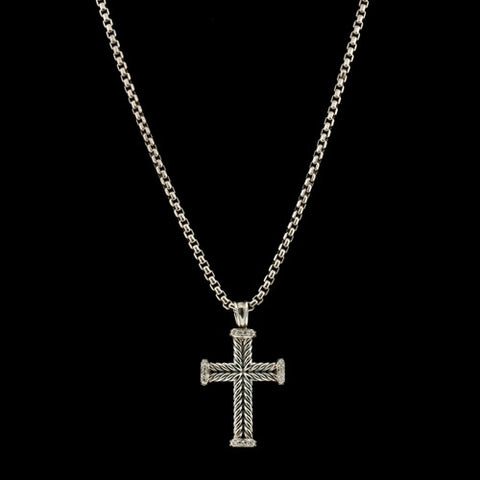David Yurman Sterling & Diamond Cross