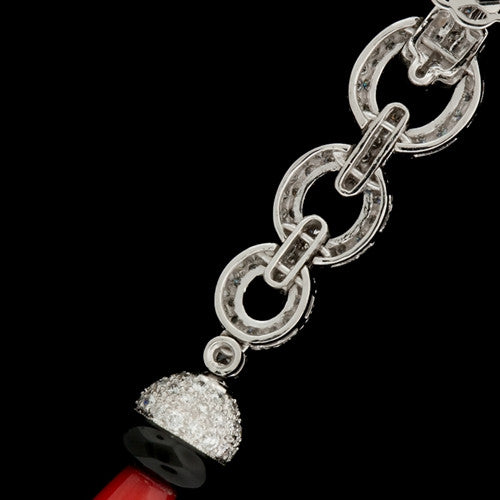 Deco Style Coral, Onyx, Diamond Dangles4