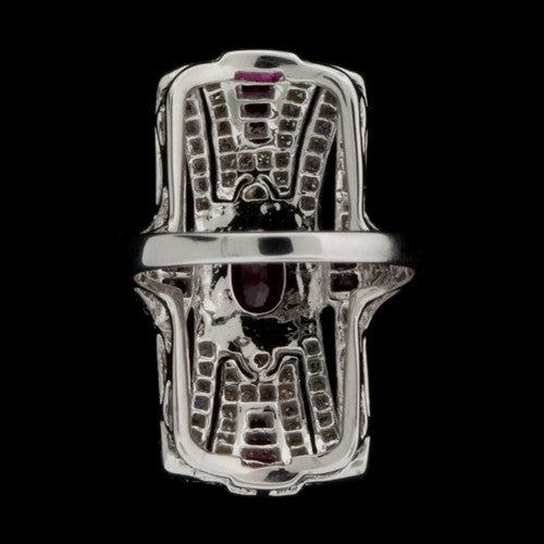 Deco Style Ruby, Diamond 18KT Ring2