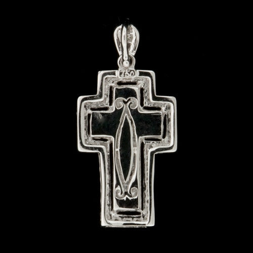 Diamond & Blue Sapphire Cross Pendant1