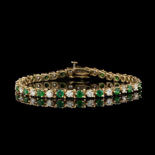 Diamond & Emerald Tennis Bracelet1