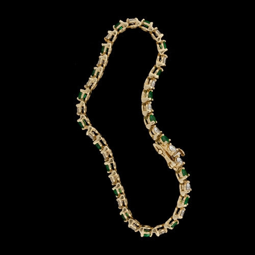 Diamond & Emerald Tennis Bracelet2