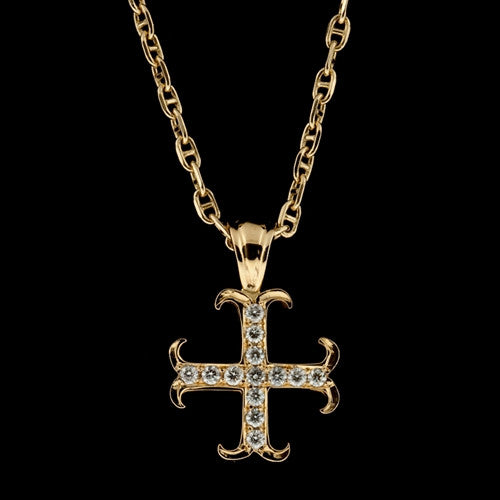 Diamond German Cross Necklace