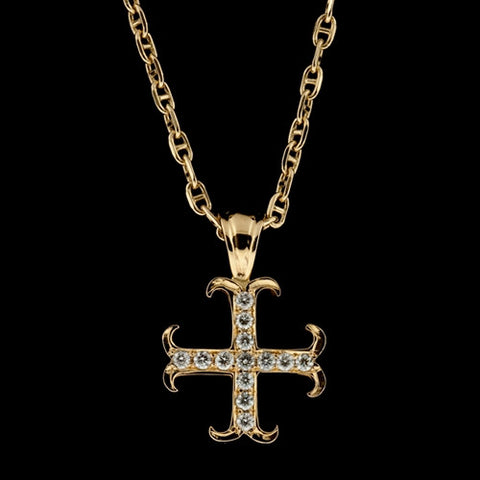 Diamond German Cross Necklace