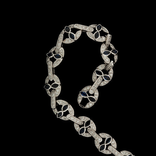 Diamond & Sapphire Oval Link Bracelet2