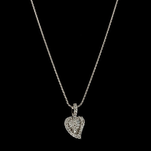 Diamond Single Leaf Pendant Necklace