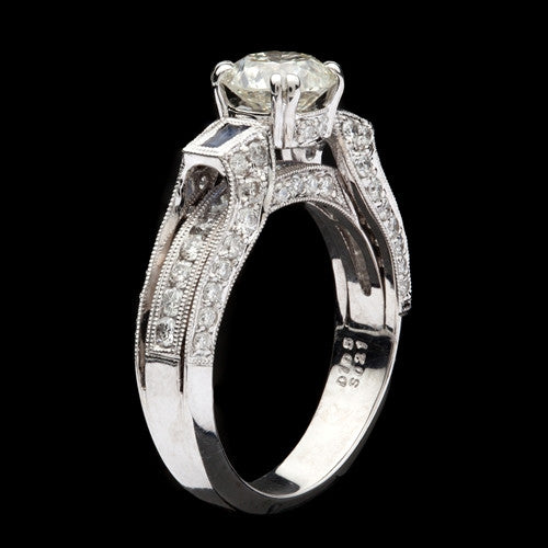 European Cut Diamond & Sapphire Ring..