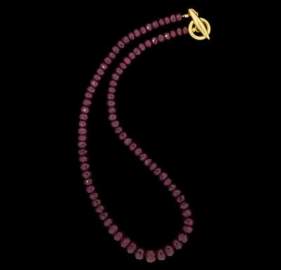 Faceted Ruby Beads Necklace