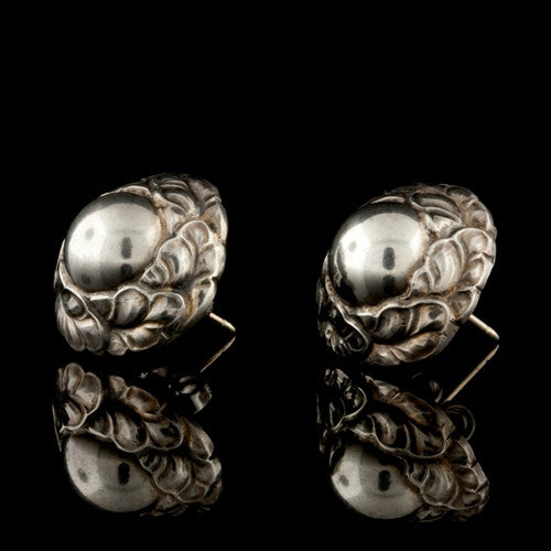 Georg Jensen Sterling Foliate Earrings1