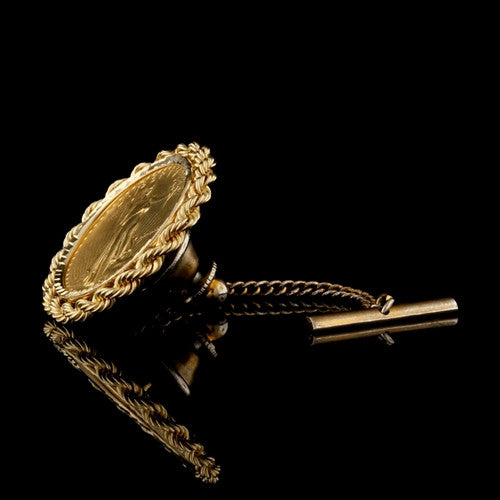 Gold Coin Tie Tack1