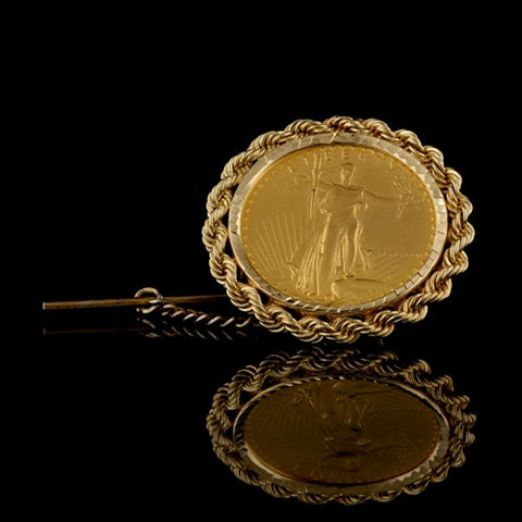 Gold Coin Tie Tack