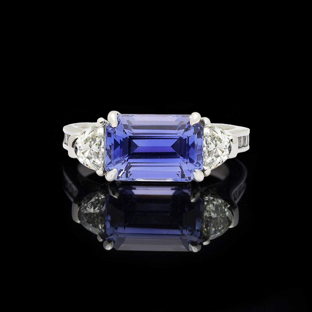 4.55-ct. Lavender-Blue Sapphire and Diamond Ring