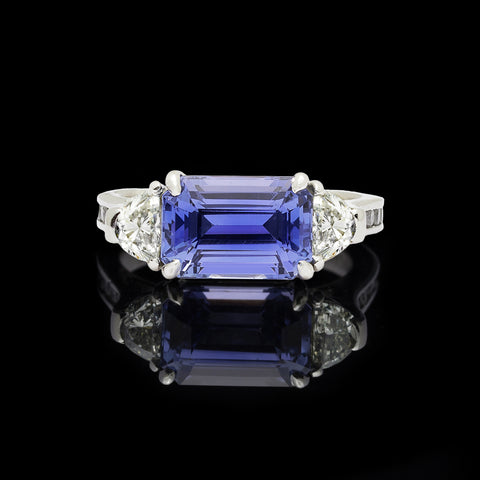 4.55-ct. Lavender-Blue Sapphire and Diamond Ring