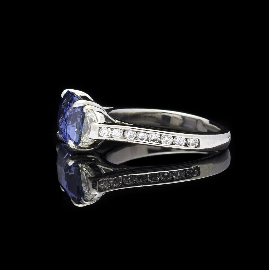 4.55-ct. Lavender-Blue Sapphire and Diamond Ring