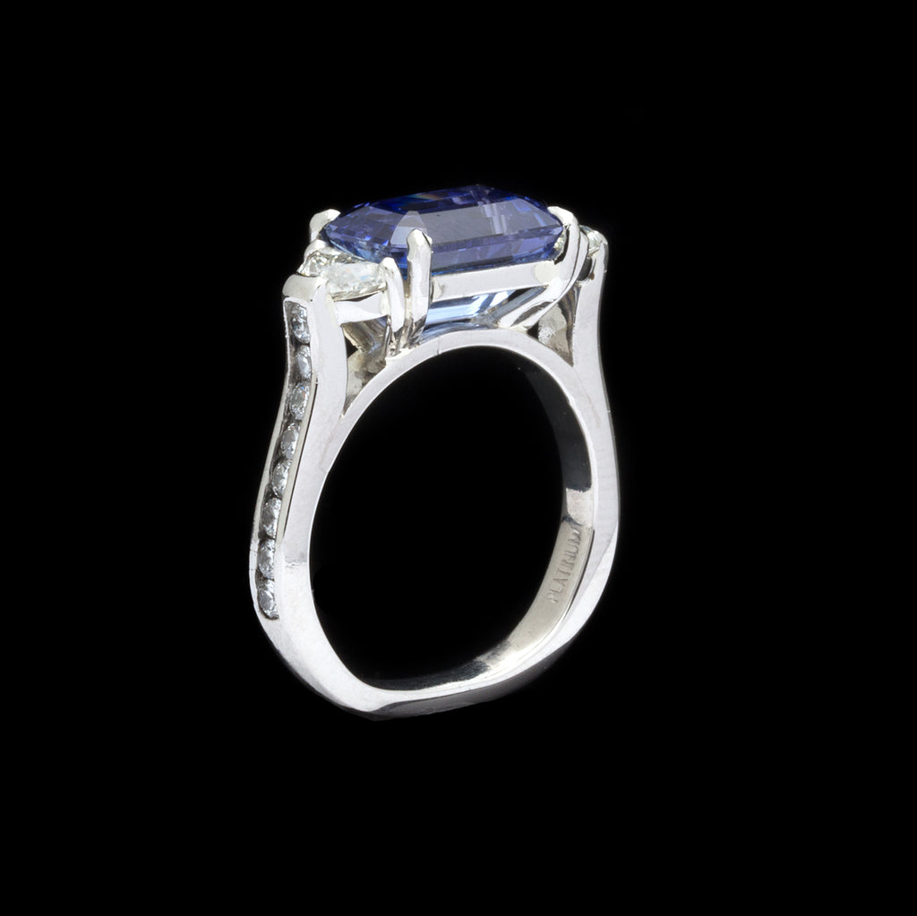 4.55-ct. Lavender-Blue Sapphire and Diamond Ring