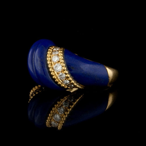 Lapis & Diamond Dome Ring1