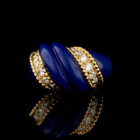 Lapis & Diamond Dome Ring