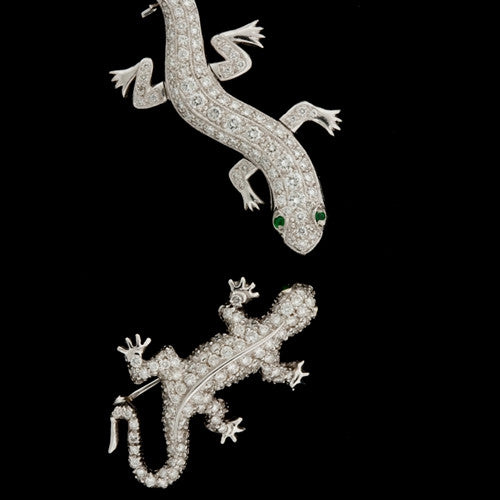 Large Diamond Gecko Platinum Pin2