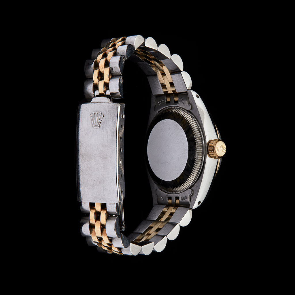 Rolex Women's Datejust Two Tone Fluted Blue Index Dial