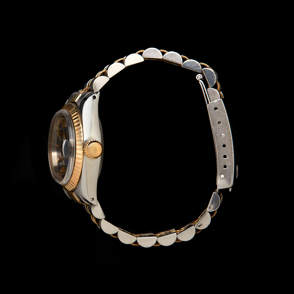 Rolex Women's Datejust Two Tone Fluted Blue Index Dial