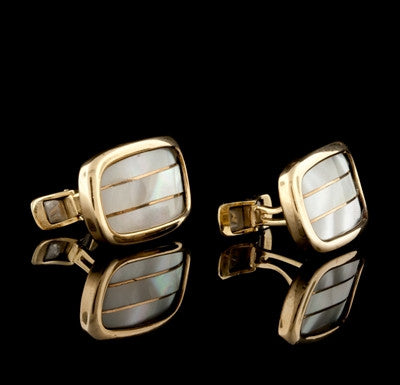 Mother of Pearl Rectangular Cuff Links1
