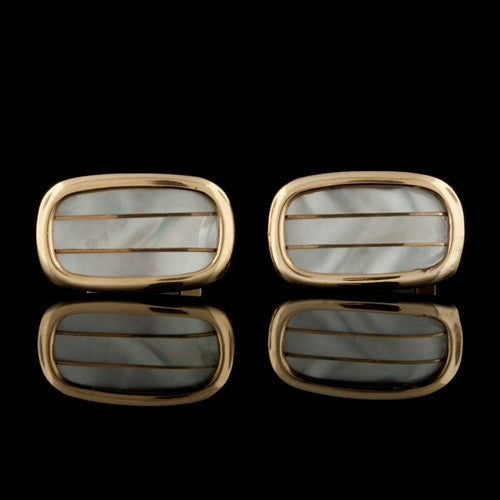 Mother of Pearl Rectangular Cuff Links