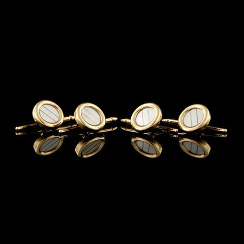 Mother of Pearl Round 4pc Stud Set