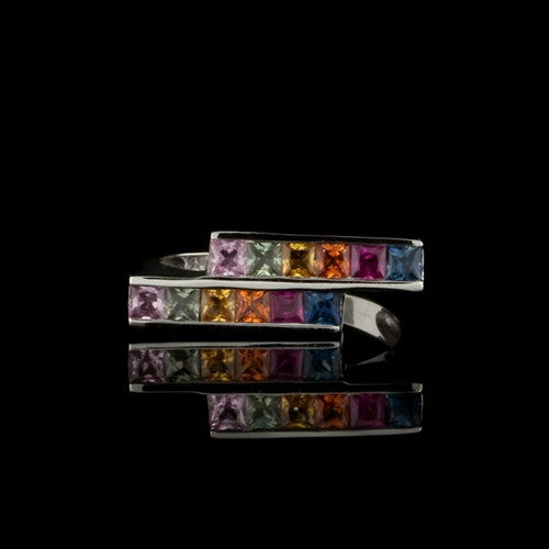 Multi-Color Sapphire Modern Ring