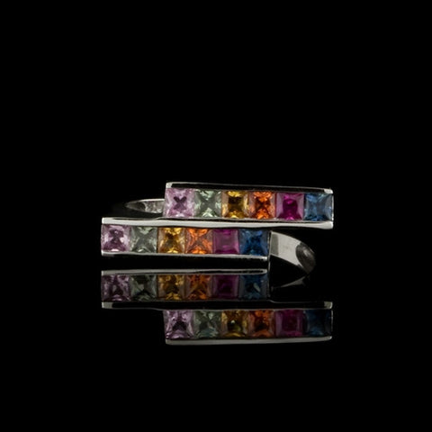 Multi-Color Sapphire Modern Ring