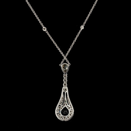 Pear Sapphire & Diamond Necklace2