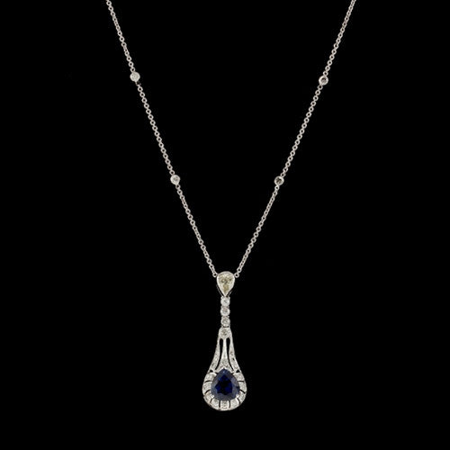 Pear Sapphire & Diamond Necklace