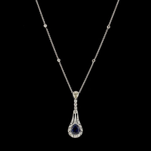 Pear Sapphire & Diamond Necklace