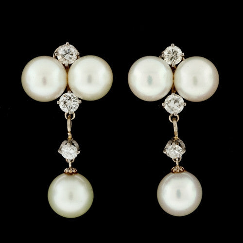 Pearl & Diamond Detachable Earrings