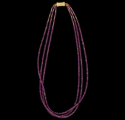 Pink Sapphire Triple Strand Necklace