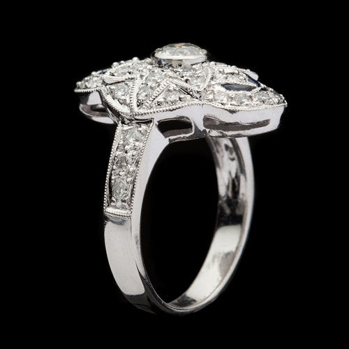 Platinum Diamond & Sapphire Vintage Ring..