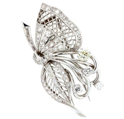Platinum & Diamond Spray Brooch1
