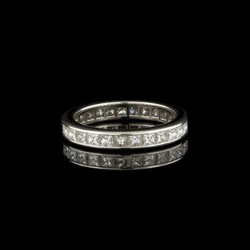 Princess Cut Diamond, Plat. Eternity Band
