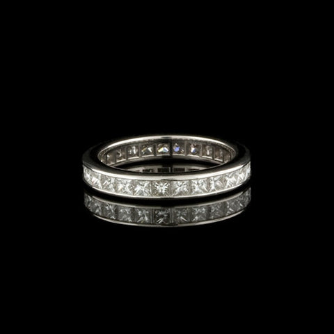Princess Cut Diamond, Plat. Eternity Band