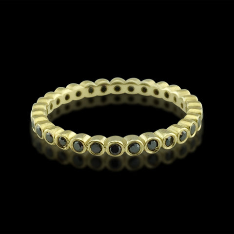 18kt Yellow Gold Black Diamond Eternity Band