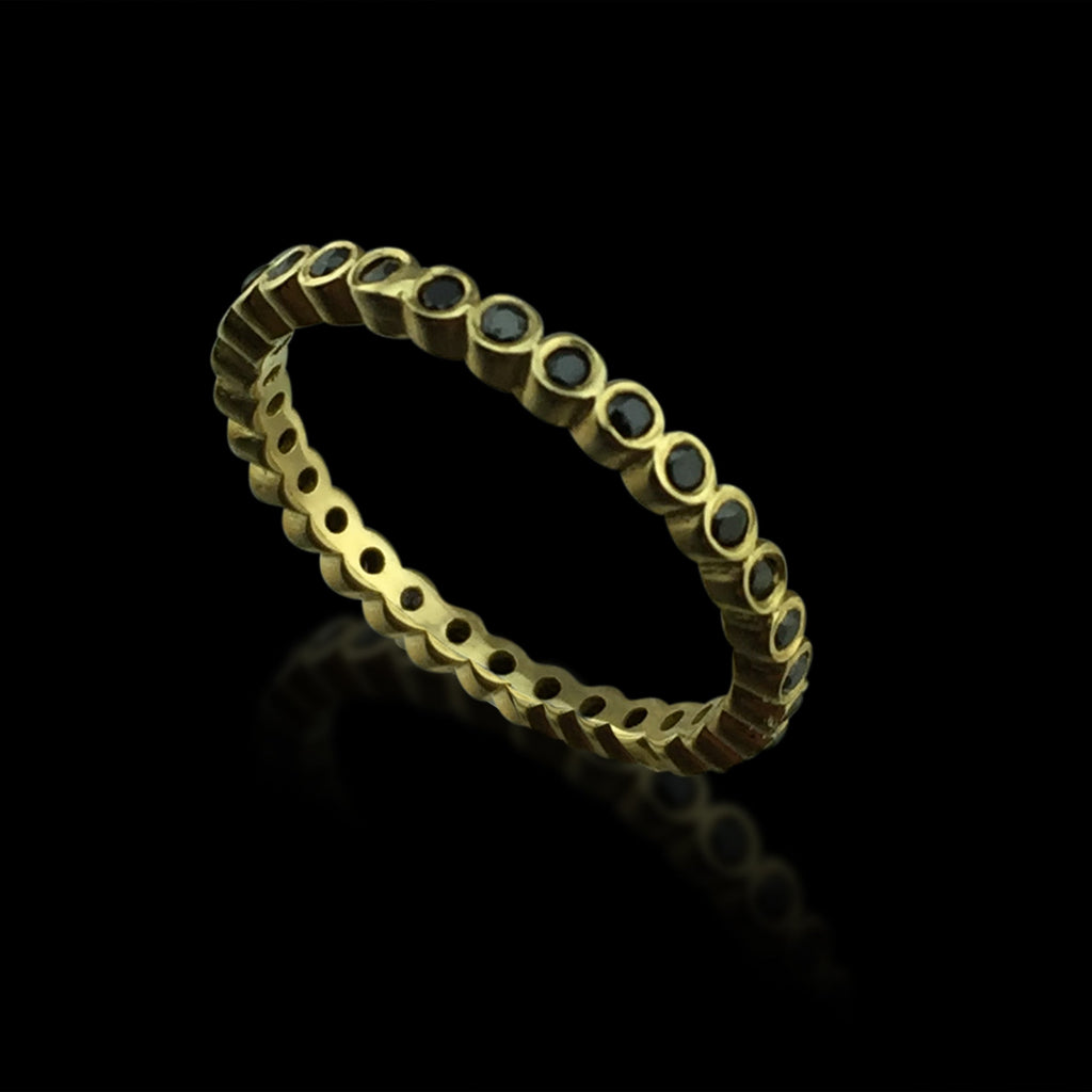 18kt Yellow Gold Black Diamond Eternity Band