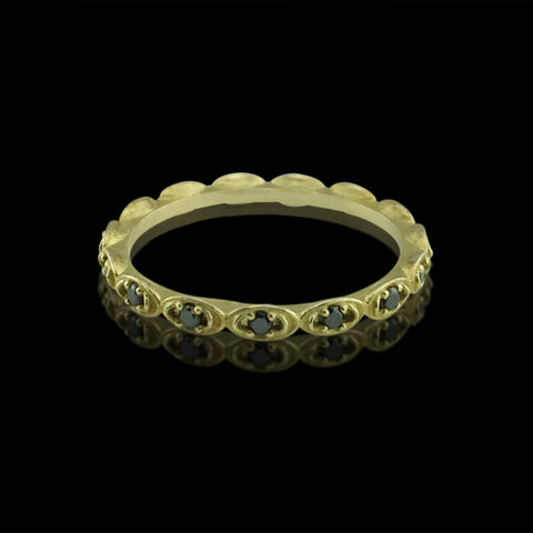 Custom 18kt Yellow Gold & Black Diamond Eternity Band