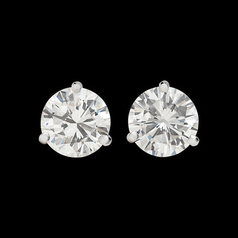 Stunning 4.04-ct. Round Brilliant Diamond Stud Earrings