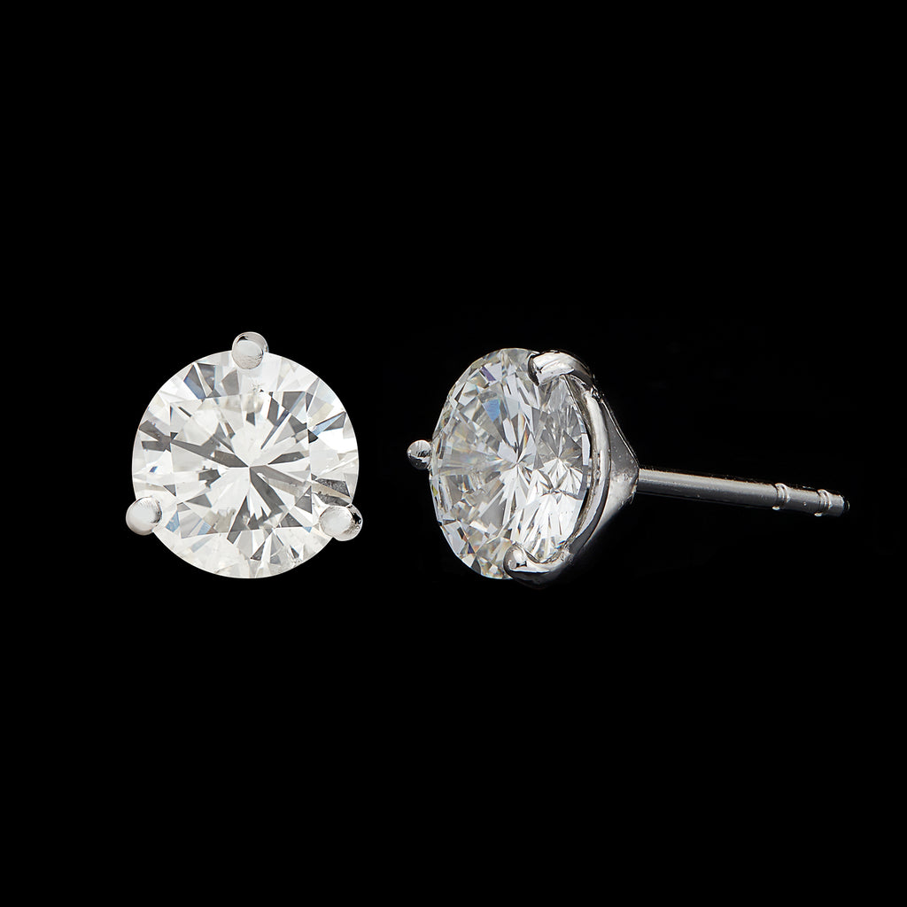 Stunning 4.04-ct. Round Brilliant Diamond Stud Earrings