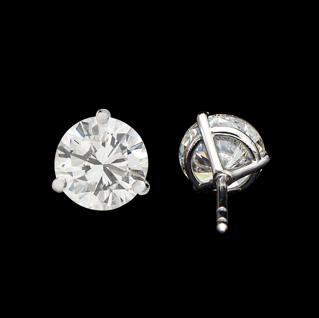 Stunning 4.04-ct. Round Brilliant Diamond Stud Earrings