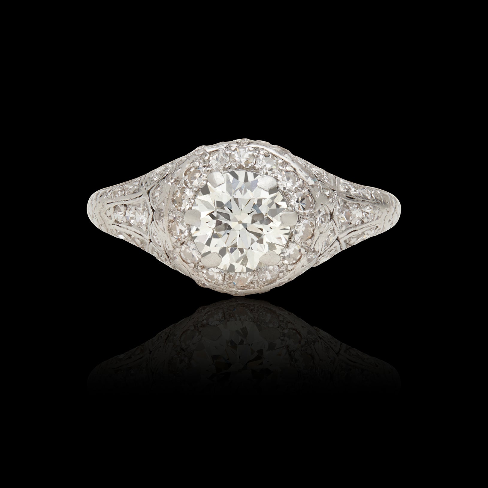 Circa 1930's Art Deco Platinum 1.78Ct Old European Cut Diamond Ring – North  Coast Jewelry LLC