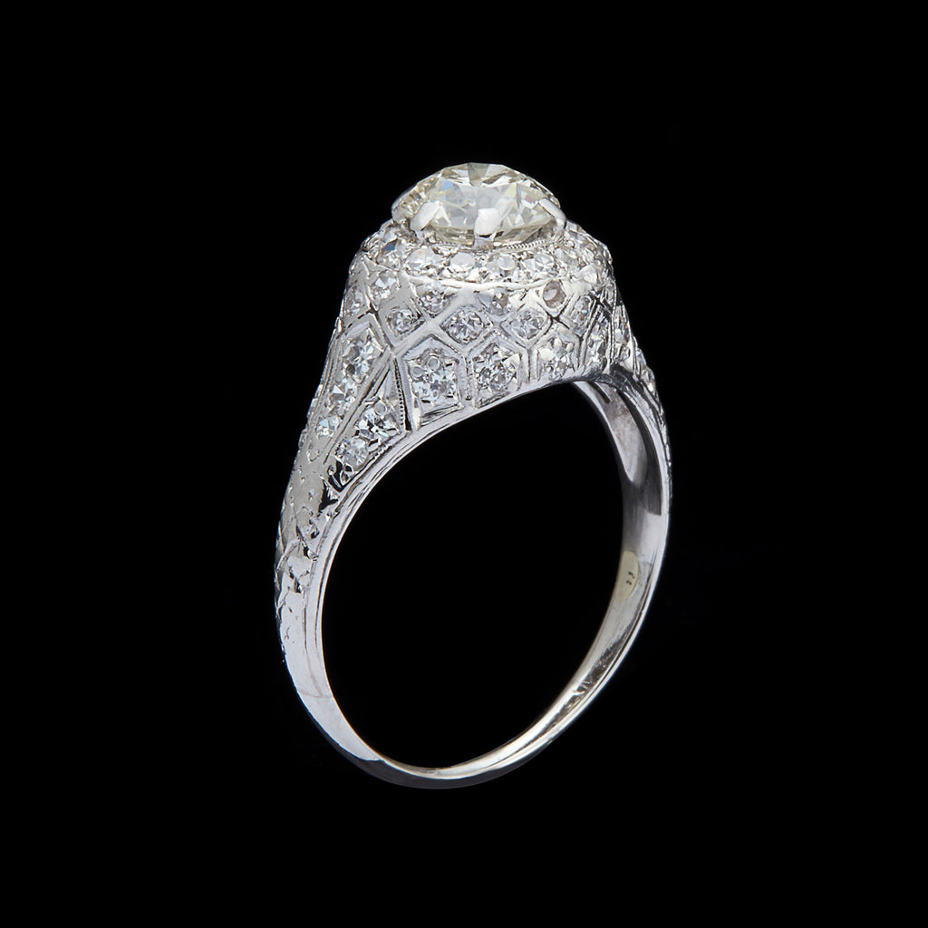 Estate 1.05-ct. European-Cut Diamond Engagement Ring
