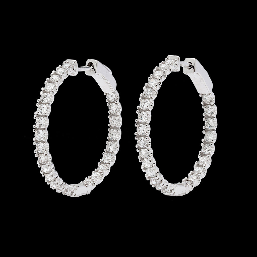 1.50 carat Inside/Out Diamond Hoop Earrings